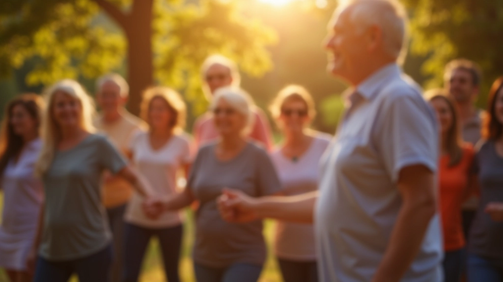 Group of mature adults smiling together after dancing